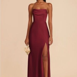 Birdy Grey Mia Dress in Matte Satin Burgundy
